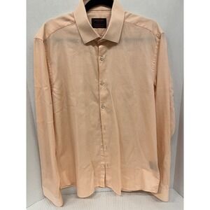 Jared Lang "After hours" Men's Dress Shirt Peach‎ Button down L Slim Fit